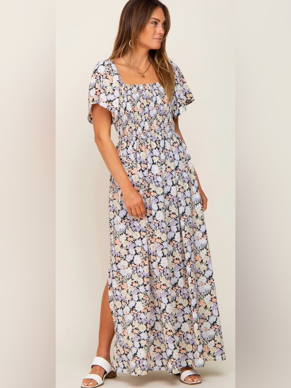 Pinkblush Pastel Floral Maxi Dress